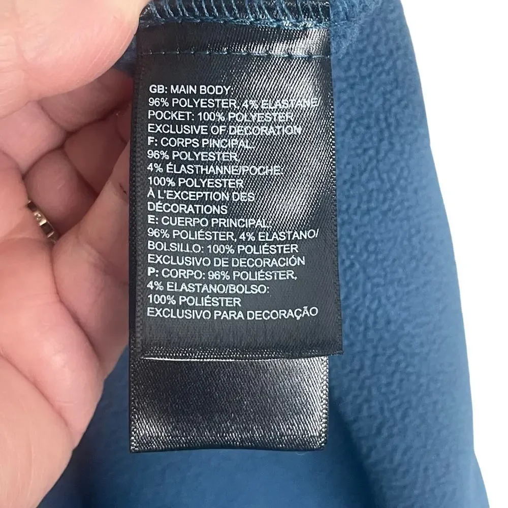 The North Face Men's Blue Full-Zip Lightweight Fleece Hooded Jacket